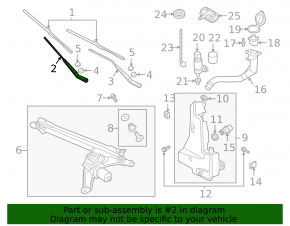 Right windshield wiper arm for Audi E-Tron 19-23