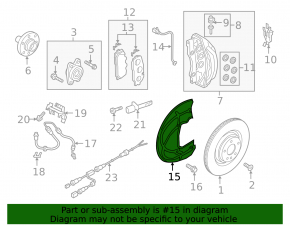 Front right brake disc cover for Audi A6 C8 19-25 (375/36mm)