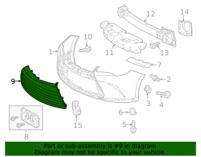 Toyota Camry v55 15-17 usa SE front bumper grille broken mount