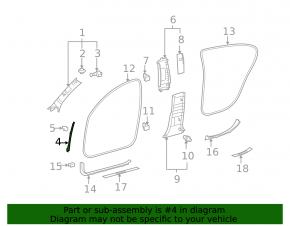 Front pillar trim middle left Lexus GS300 GS350 GS430 GS450h 06-11 black