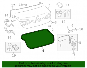 Trunk lid seal Lexus ES250 ES300h ES350 19-