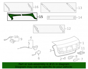 Trunk hinge trim left Lexus GS300 GS350 GS430 GS450h 06-11 lower part