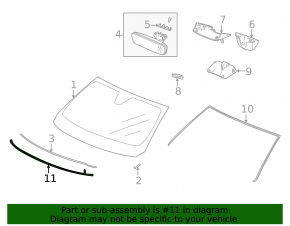 Lower windshield molding for Acura MDX 22-26