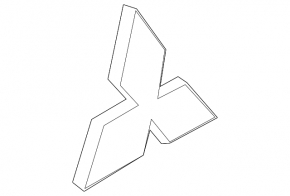 Mitsubishi Outlander 22-25 tailgate logo emblem
