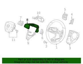 Upper steering wheel cover Honda Clarity 18-21 usa
