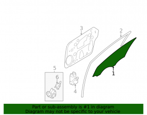 Front right door glass for Hyundai Sonata 11-15