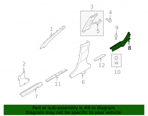 Door sill trim rear right inner Hyundai Elantra UD 11-16