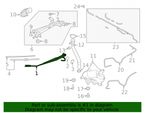 Left wiper arm Subaru XV Crosstrek 18-23