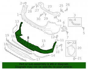 Rear bumper bare lower part Hyundai Santa FE 21-23 structure