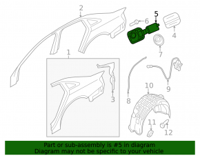 Fuel filler flap housing Audi A4 B8 08-16 sedan