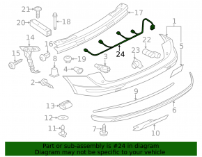 Rear bumper wiring for Audi Q5 8R 09-12 pre-restored, for parking sensors