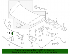Bonnet bumper left Ford Focus mk3 11-13