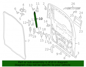 Left tailgate shock absorber Mercedes Metris W447 16-23