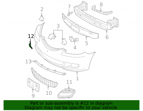Mazda 3 04-06 front bumper tow hook cap