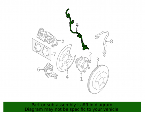 Rear left ABS sensor Mazda3 2.3 03-08