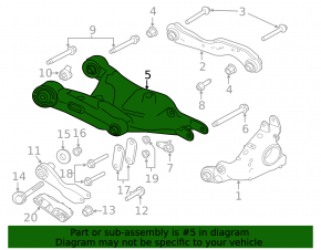 Lower control arm for rear right spring, Land Rover Range Rover Velar 18-20