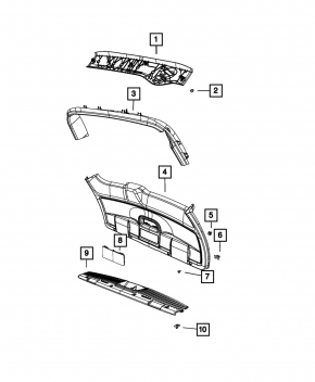 Upper Trunk Door Trim Dodge Grand Caravan 11-20