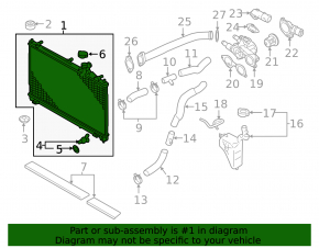 Mitsubishi Outlander 14-20 2.4, 3.0 water cooling radiator