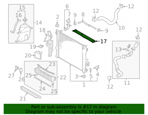 Upper radiator seal for Lexus ES 19-26