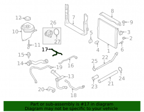 Cooling pipe ventilation tank tee BMW X5 E70 07-13