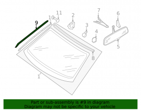 Right windshield molding for Audi A6 04-11