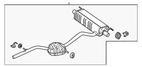 Muffler rear part with barrel Audi Q7 16- 2.0T