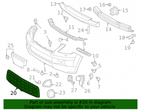 Lexus LX570 08-15 Front Bumper Lower Grille