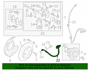 Rear left brake hose Kia Niro 19-22 EV