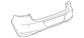 Bare rear bumper VW Golf 10-14 HB, GTI, without parking sensors
