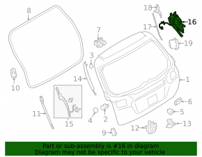 Subaru Outback 15-19 tailgate motor mechanism