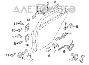 Door limiter rear left Hyundai Elantra UD 11-16