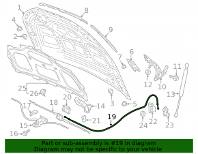 Rear hood release cable Audi Q5 80A 18-24