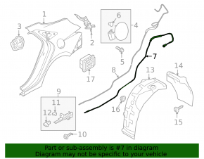 Fuel tank flap cable Hyundai Elantra 21-