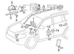 Front right airbag sensor for Toyota Highlander 2010
