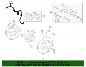 Rear left ABS sensor for Toyota Highlander 2013 AWD