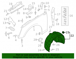 Mudguard front left rear part Audi A5 F5 17-