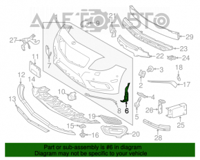 Left front bumper mount for Mercedes CLA 14-16 pre-rest