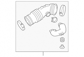 Air duct from filter right Infiniti Q50 14-15 3.7 with resonator