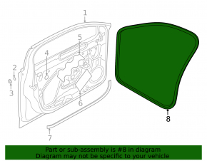 Front right door seal for VW Jetta 19-24