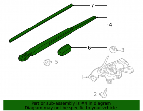 Rear wiper arm for Nissan Ariya 23-25