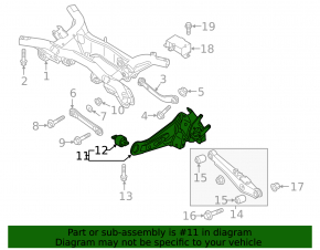 Mitsubishi Outlander 17-22 rear left axle, trailing arm