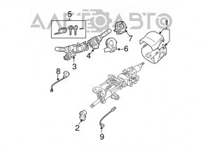 Lexus RX300 RX330 RX350 RX400h 04-09 steering column frame, black, worn