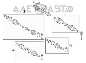 Drive axle shaft front left Kia Sorento 14-15 2.4