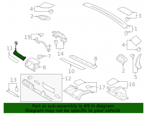 Subaru Outback 15-19 left dashboard trim, gray, scratches
