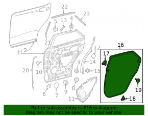 Door seal rear right Lexus RX350L RX450hL 18-22 long