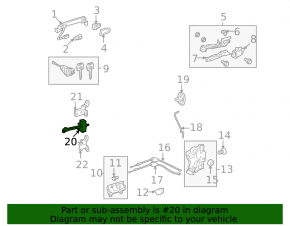 Front right door limiter Toyota Highlander 08-13