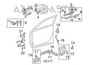 Front right door limiter Toyota Highlander 08-13