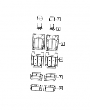 Seat 3rd row left Jeep Grand Cherokee WL 21-23 mechanical, black leather with perforation, long