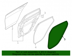 Door seal rear left Hyundai Sonata 20-22