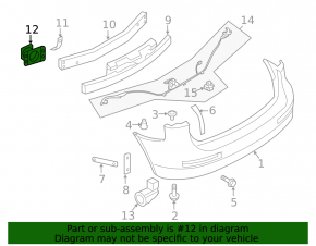 Rear bumper reinforcement fang right Infiniti QX50 14-17